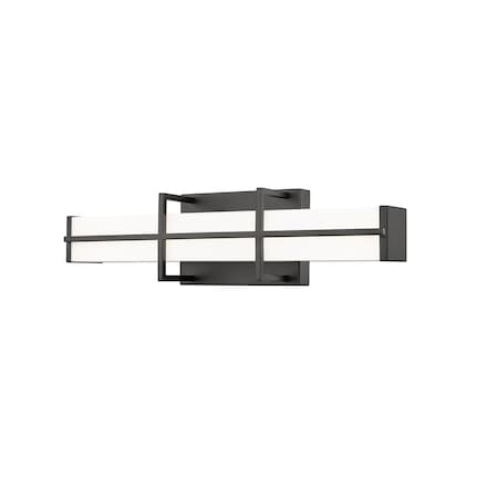 Z-Lite Harrison Vanity, 1-Light, 18 In.W x 4 In.L x 4.75 In.H, Matte Black/Frosted 1011-18W-MB-LED